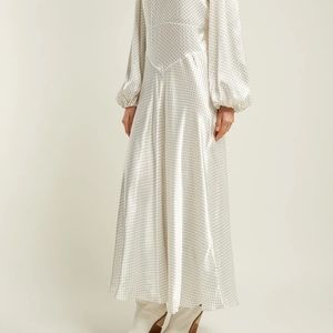 GANNI Cameron Polka dot Satin Maxi Dress